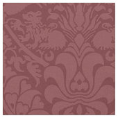 Tissu Damas avec Lions, Rouge foncé (Fermer)