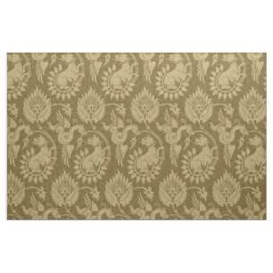 Tissu Damas avec serpents ailés, ambre