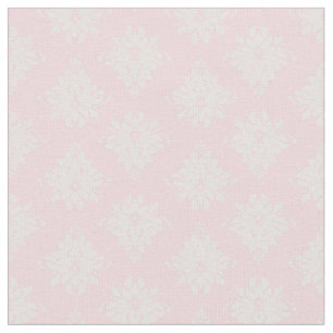Tissu Damas d'ivoire sur fond rose clair