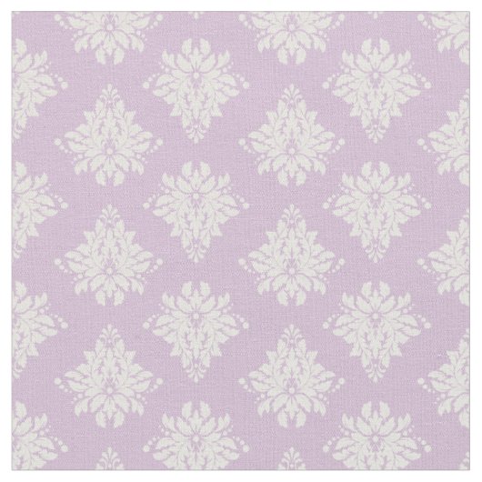 Tissu Damas d'ivoire sur fond violet clair (Fermer)