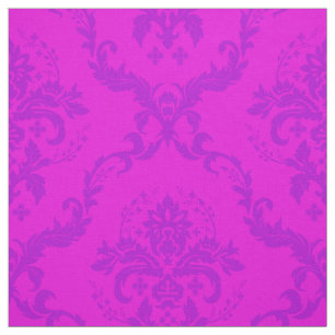 Tissu Damas Florales Rose Et Rose Chaud