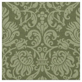 Tissu Damas génoise de la Renaissance, Vert olive (Fermer)
