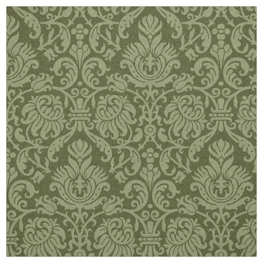 Tissu Damas génoise de la Renaissance, Vert olive (Échantillon)