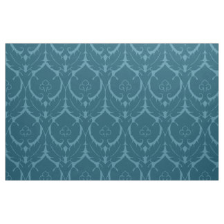 Tissu Damas Renaissance simple, bleu paon