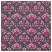 Tissu Damas rose sur noir (Échantillon)