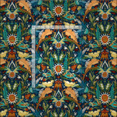 Tissu Damas victorienne minuit (Carreau)