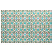 Tissu Damask Floral Patterns Plum Turquoise (Fat Quarter)
