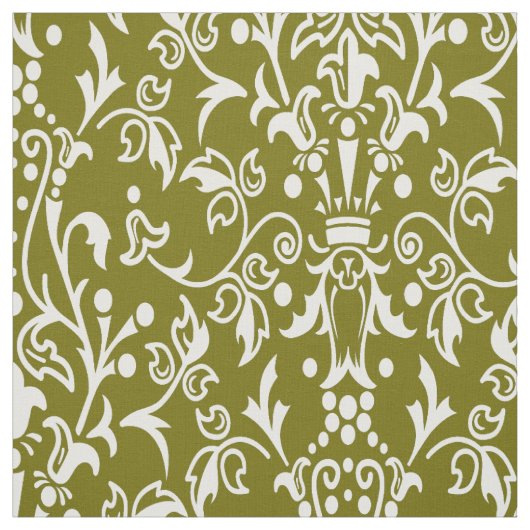 Tissu Damask Olive (Échantillon)