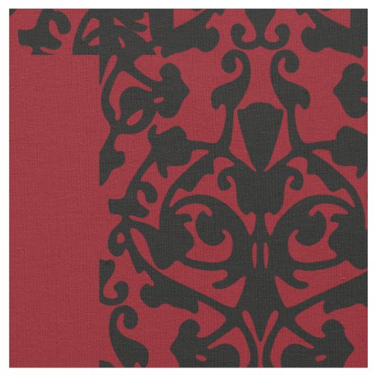 Tissu Damask Ornate Black and Red Design (Fermer)