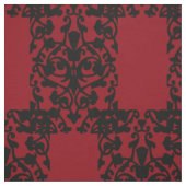 Tissu Damask Ornate Black and Red Design (Échantillon)