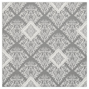tissu damassé baroque blanc