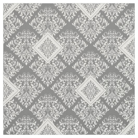 tissu damassé baroque blanc (Échantillon)