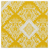 tissu damassé blanc baroque jaune (Fermer)