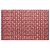 tissu damassé blanc rouge élégant (Yard)