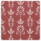 tissu damassé blanc rouge élégant (Échantillon)