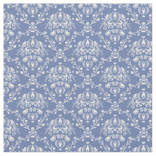 Tissu Damassé bleue et blanche de bigorneau