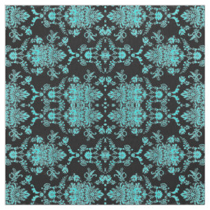 Tissu Damassé d'Aqua sur la conception chic noire