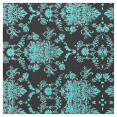 Tissu Damassé d'Aqua sur la conception chic noire (fermé)