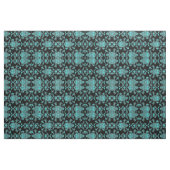 Tissu Damassé d'Aqua sur la conception chic noire (Fat Quarter)