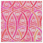 Tissu Damassé d'arabesque - nuances du rose de corail (Détail)
