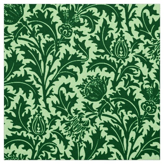 Tissu Damassé de chardon de William Morris, vert vert (Échantillon)
