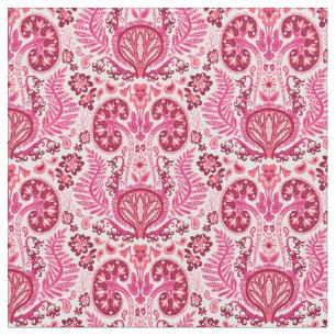 Tissu Damassé de rein dans le rose