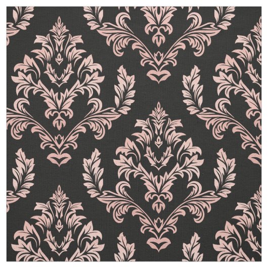 Tissu Damassé Faux Or Rose (Échantillon)