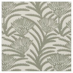 Tissu damassé floral élégant vintage chic classique vert