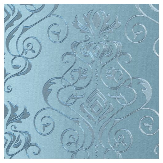 Tissu Damassé florale de bleus layette (Fermer)