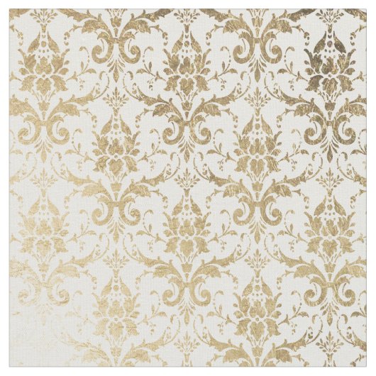 Tissu Damassé florale de faux d'antiquité blanche (Fermer)