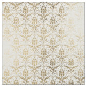 Tissu Damassé florale de faux d'antiquité blanche (Échantillon)