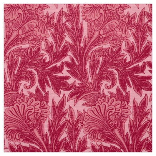 Tissu Damassé Jacobean de fleur, fuchsia et rose-clair (Échantillon)