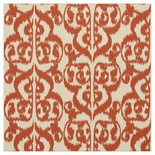 Tissu Damassé maure d'Ikat - mandarine (Échantillon)