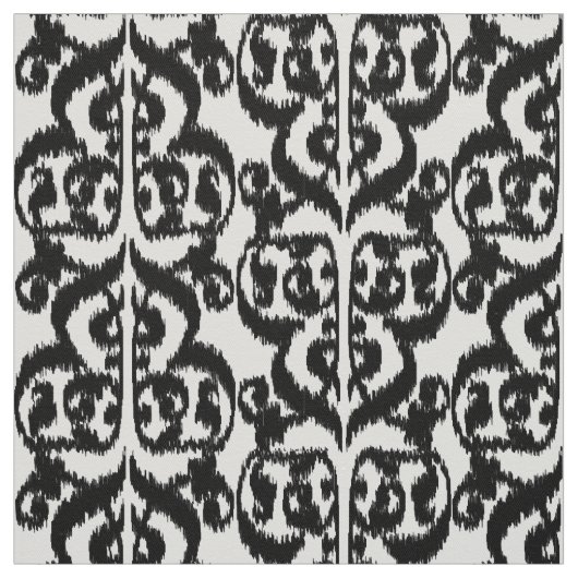 Tissu Damassé maure d'Ikat - noire et blanche (Échantillon)
