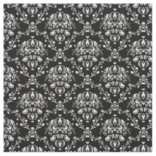 Tissu Damassé noire et blanche