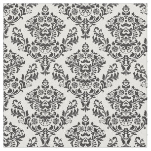 Tissu Damassé noire et blanche