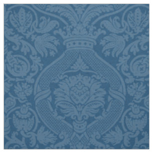Tissu Damassé Renaissance - Bleu Paon