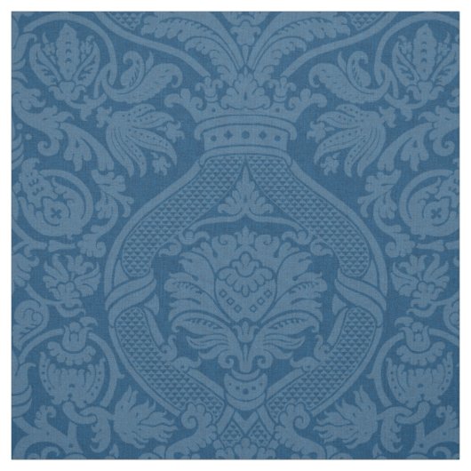 Tissu Damassé Renaissance - Bleu Paon (Échantillon)