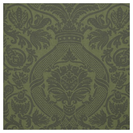 Tissu Damassé Renaissance - Vert foncé (Échantillon)