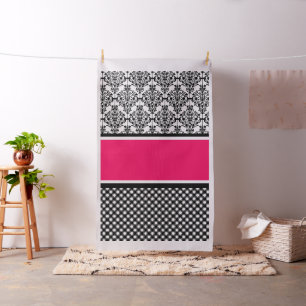 tissu damassé rose chaud