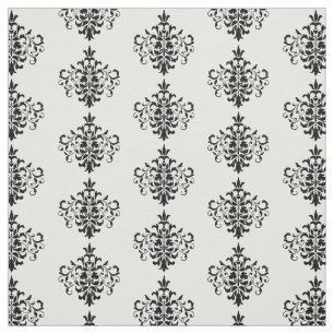 Tissu Damassé Tissu-Noire et blanche faite sur commande