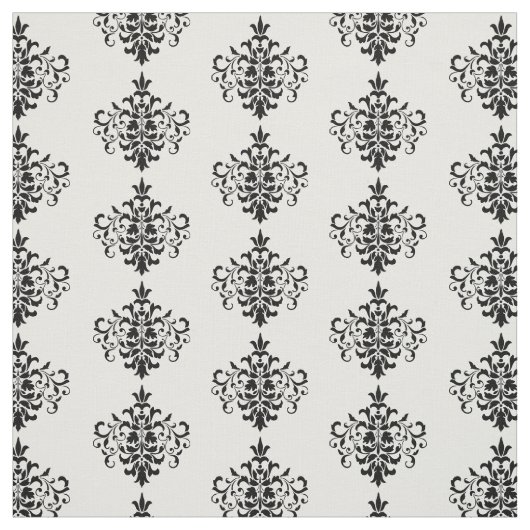 Tissu Damassé Tissu-Noire et blanche faite sur commande (Échantillon)