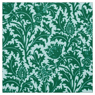 Tissu Damassé, turquoise et Aqua de chardon de William