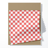 Tissu Damier Corail et Blanc