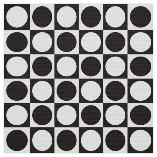 Tissu Damier de la moitié du siècle - noir et blanc (Échantillon)