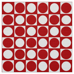 Tissu Damier de la moitié du siècle - rouge et blanc