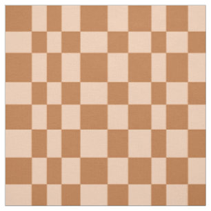 Tissu Damier Irrégulier Automnal Carreauté Orange Brûlé