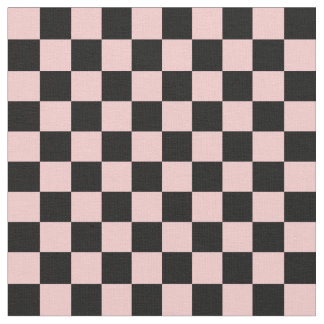 Tissu Damier pêche et noir