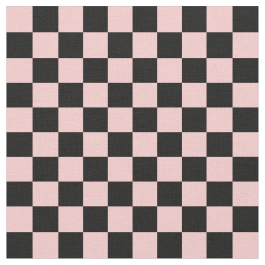 Tissu Damier pêche et noir (Fermer)
