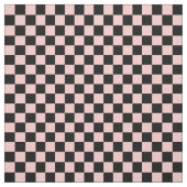 Tissu Damier pêche et noir (Échantillon)